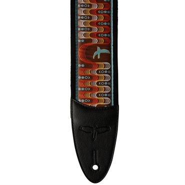 P.R.S. PRS 2.4inch Padded Guitar Strap w/FLASH Custom Jacquard Birds Wavelength (Orange) 画像1
