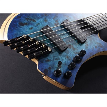 Overload Guitars ACHILLES 5 Poplar Burl Top (Blue Marine) 画像3