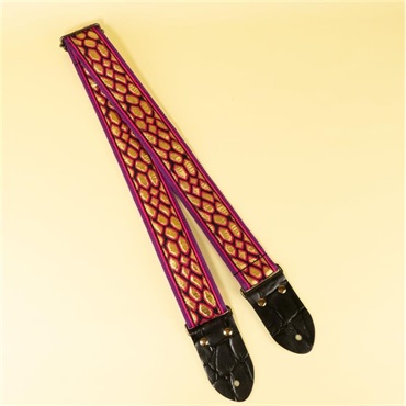 tsundrum_chan ウロコ柄ギターストラップ パープル｜Dragon Scale Guitar Strap Purple 画像1