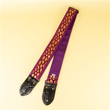 tsundrum_chan ウロコ柄ギターストラップ パープル｜Dragon Scale Guitar Strap Purple 画像2