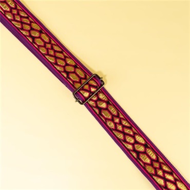tsundrum_chan ウロコ柄ギターストラップ パープル｜Dragon Scale Guitar Strap Purple 画像4