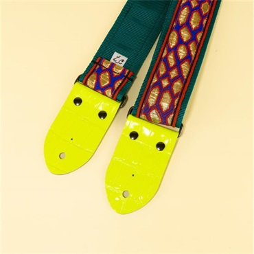 tsundrum_chan ウロコ柄ギターストラップ　グリーン｜Dragon Scale Guitar Strap　Green 画像3