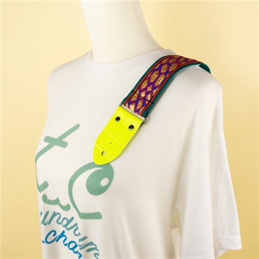 tsundrum_chan ウロコ柄ギターストラップ　グリーン｜Dragon Scale Guitar Strap　Green 画像5