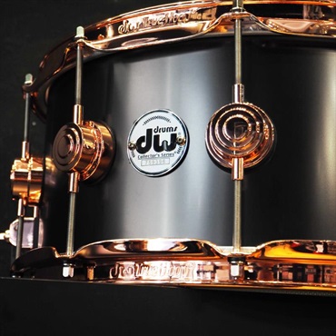 dw DRVD6514SVPBK [Collector's Satin Black Over Brass Snare 14×6.5 / Copper Finish Hardware]【日本初入荷/特注品】 画像2