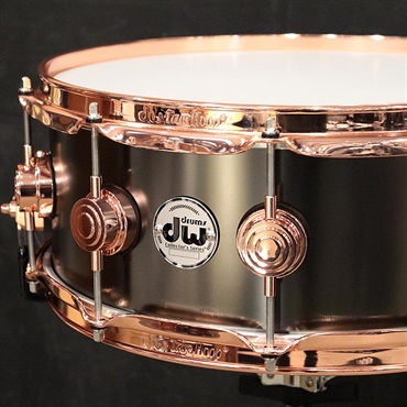 dw DRVD5514SVPBK [Collector's Satin Black Over Brass Snare 14''×5.5'' / Copper Finish Hardware]【日本初入荷/特注品】 画像1
