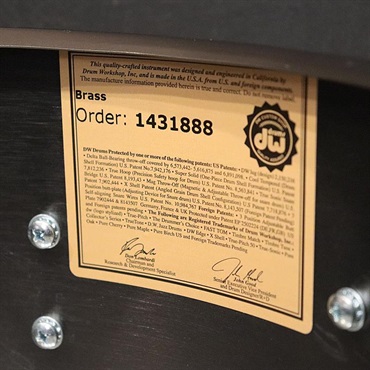 dw DRVD6514SVPBK [Collector's Satin Black Over Brass Snare 14''×6.5'' / Copper Finish Hardware]【日本初入荷/特注品】 画像6