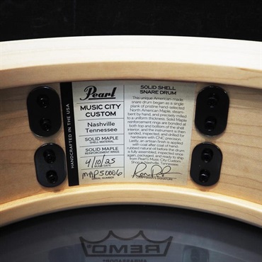Pearl USED 中古 MCCM1450S/B #1009 Music City Custom -USA Solid Maple Shell Snare Drums 14×5 [Raven Rally] 画像10