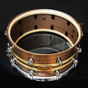 Pearl USED 中古 MCCW1465S/C #1008 Music City Custom -USA Solid Walnut Shell Snare Drums 14×6.5 [Quartersawn Sycamore Chevron with Ebony Borders] 画像8