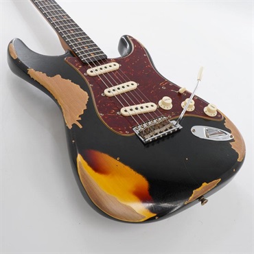 Fender Custom Shop USED 中古 2021 Limited Edition 1961 Stratocaster Heavy Relic Aged Black over 3-Tone Sunburst Roasted Maple Neck 2023 [SN. CZ566964] 画像6