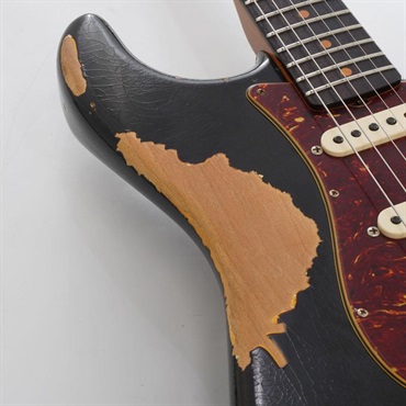 Fender Custom Shop USED 中古 2021 Limited Edition 1961 Stratocaster Heavy Relic Aged Black over 3-Tone Sunburst Roasted Maple Neck 2023 [SN. CZ566964] 画像10